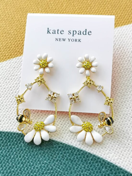 Kate Spade Jewelry - Kate Spade dazzling daisies hoops Earrings NEW
